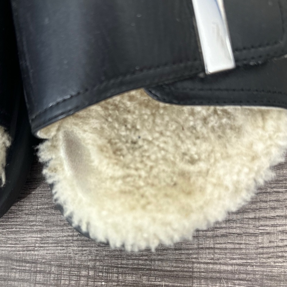 Alexander McQueen Wmns Oversized Hybrid Slide 'Shearling Black' - Picture 16 of 16